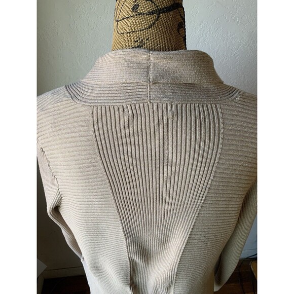 Liz Claiborne Beige Open Front Knit Cardigan Sweater Size LARGE - Picture 6 of 13
